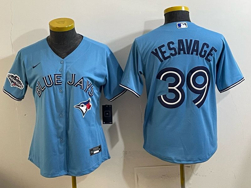 Women 2025 Nike Toronto Blue Jays #39 Yesavage Light Blue Game MLB Jersey 04